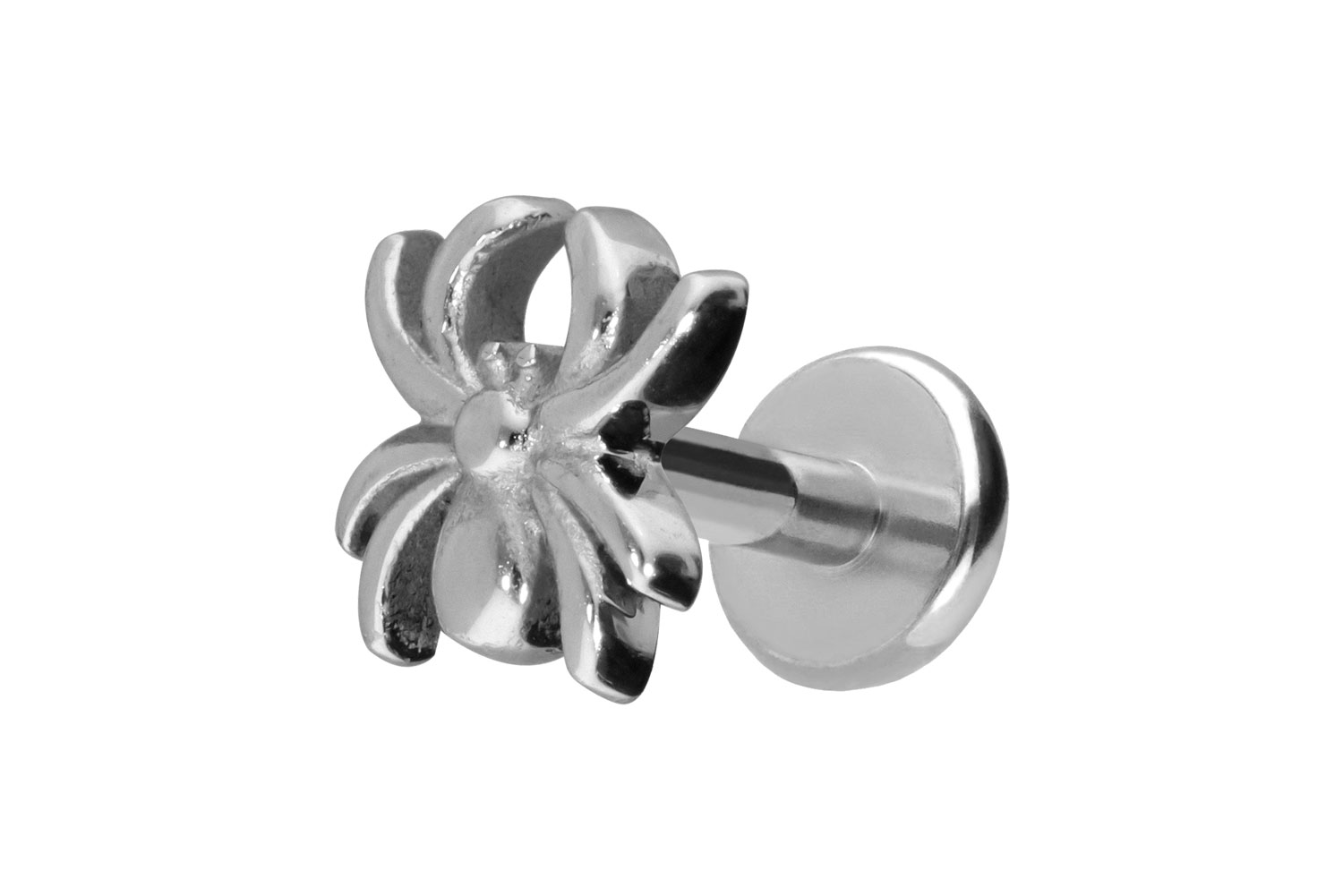 Titan Labret Piercing mit Push Fit SPINNE